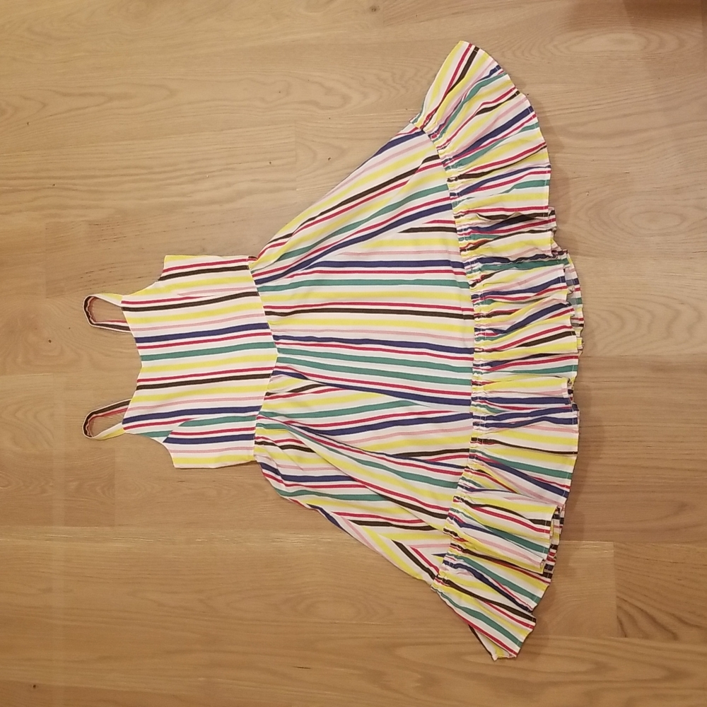Mini Boden Girl's Rainbow Stripe summer dress